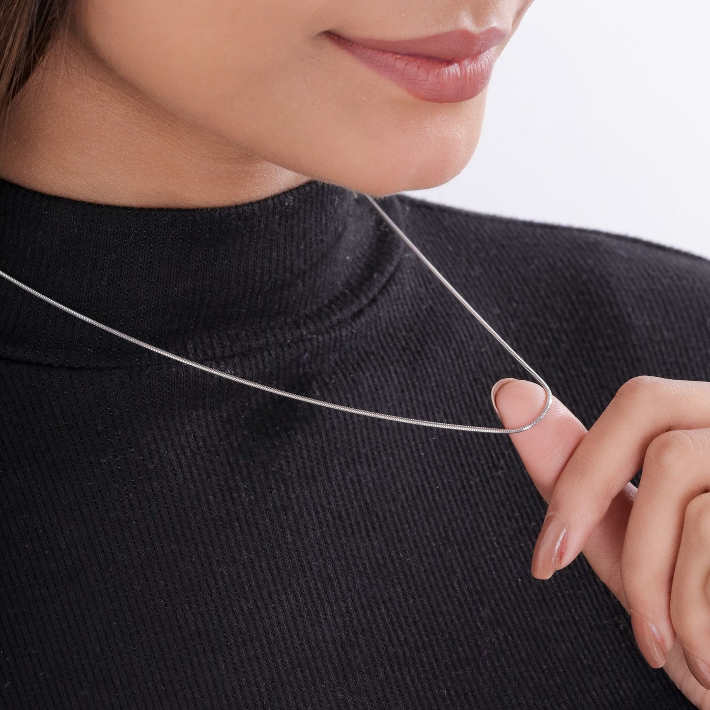Minimal Round Snake Sterling Silver Chain