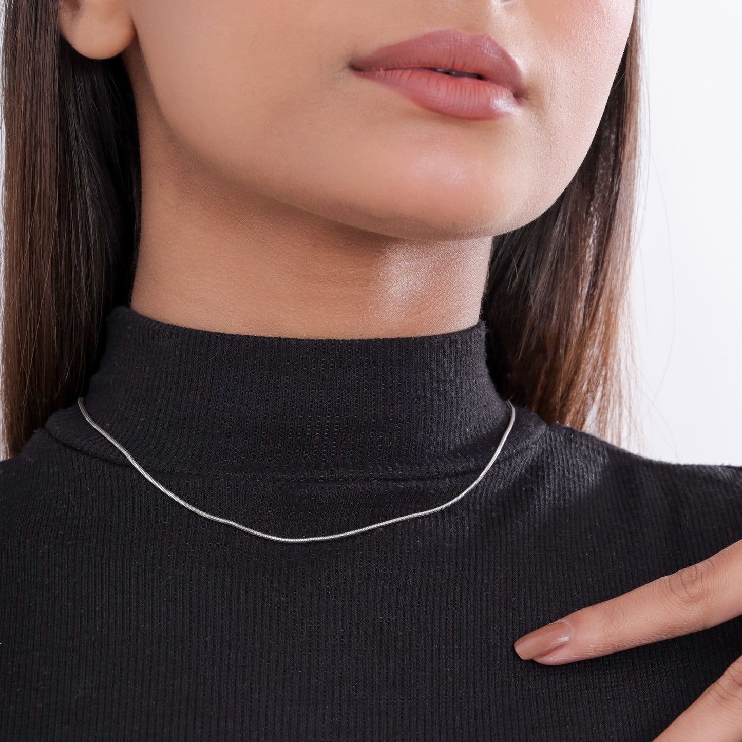 Minimal Round Snake Sterling Silver Chain