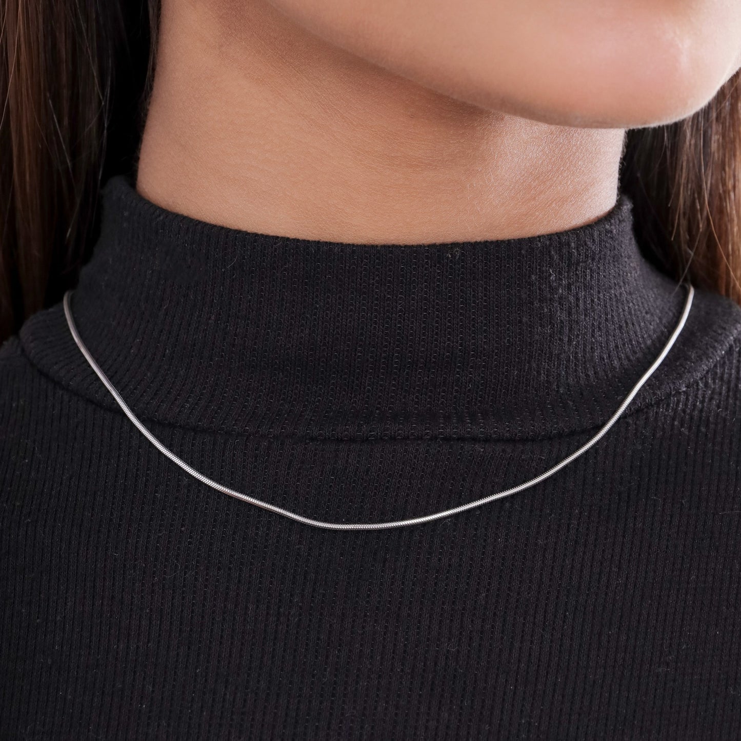Minimal Round Snake Sterling Silver Chain