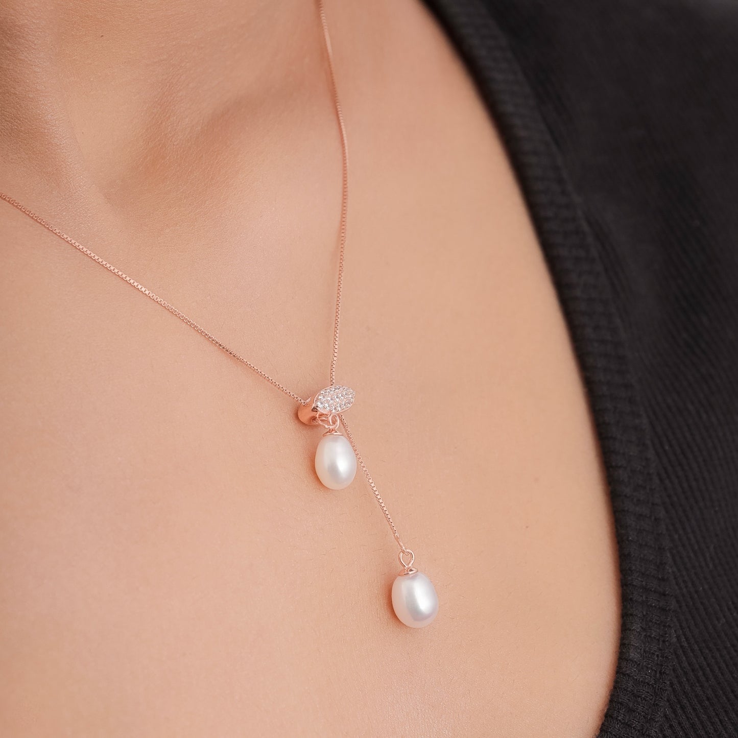 Adjustable Pearl Serenity Oval Pendant