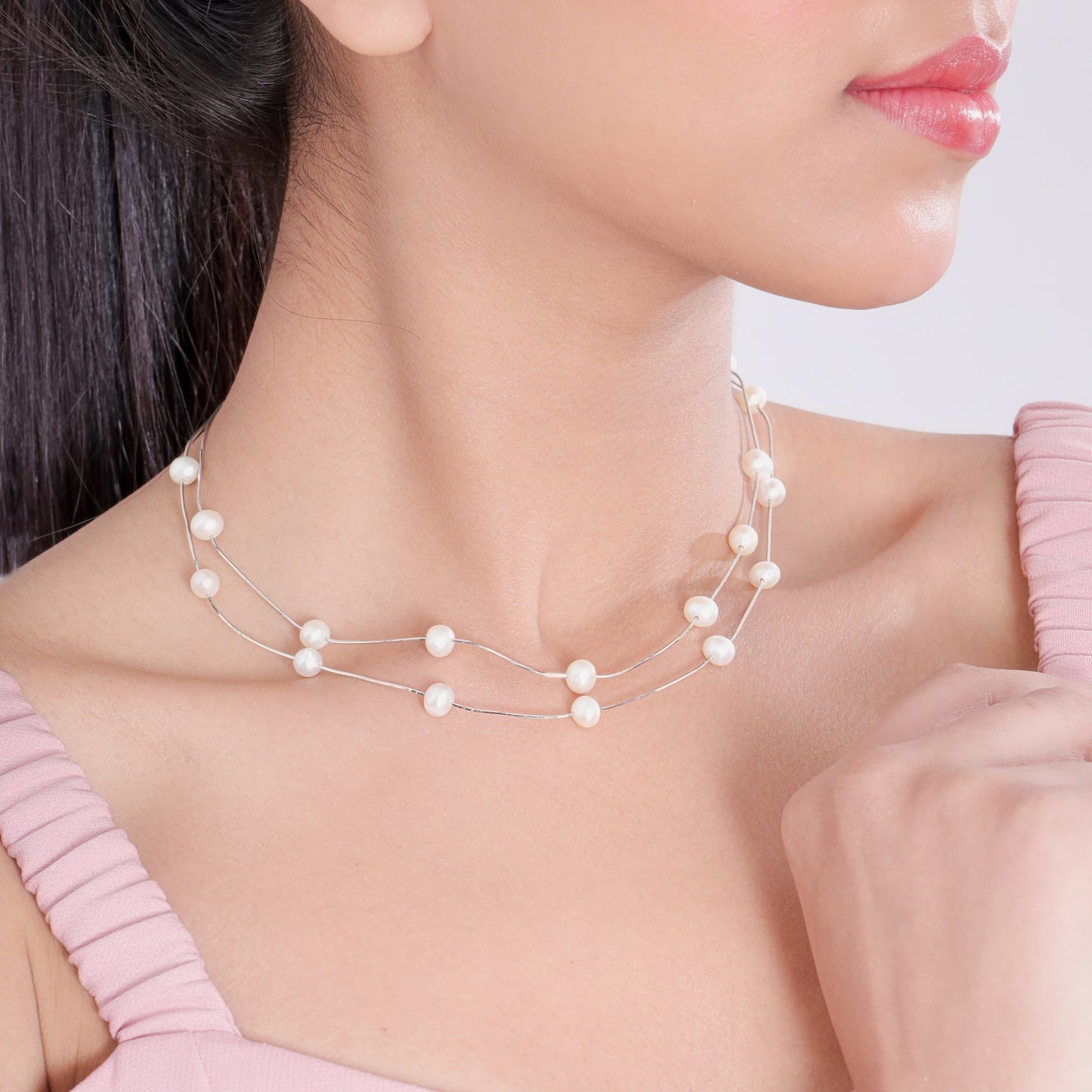Timeless Pearl Dual layered Necklace