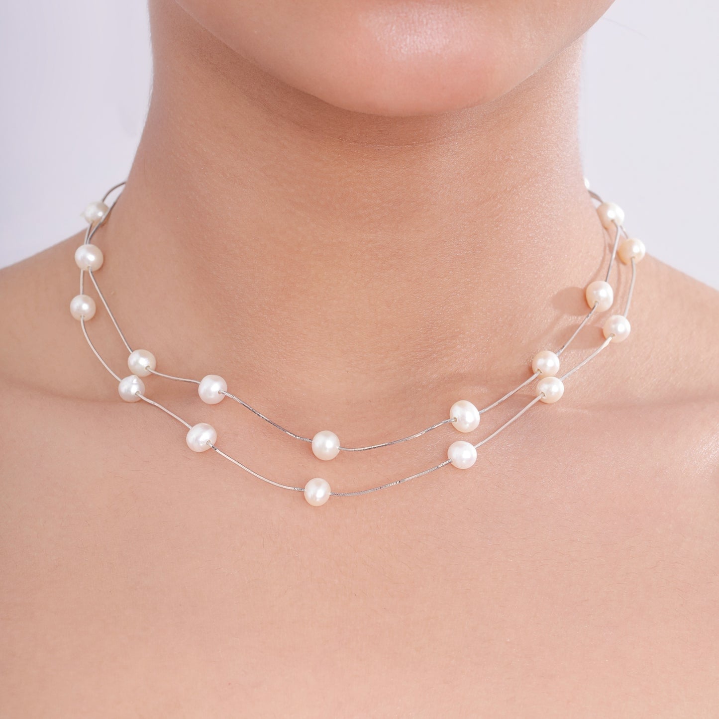 Timeless Pearl Dual layered Necklace
