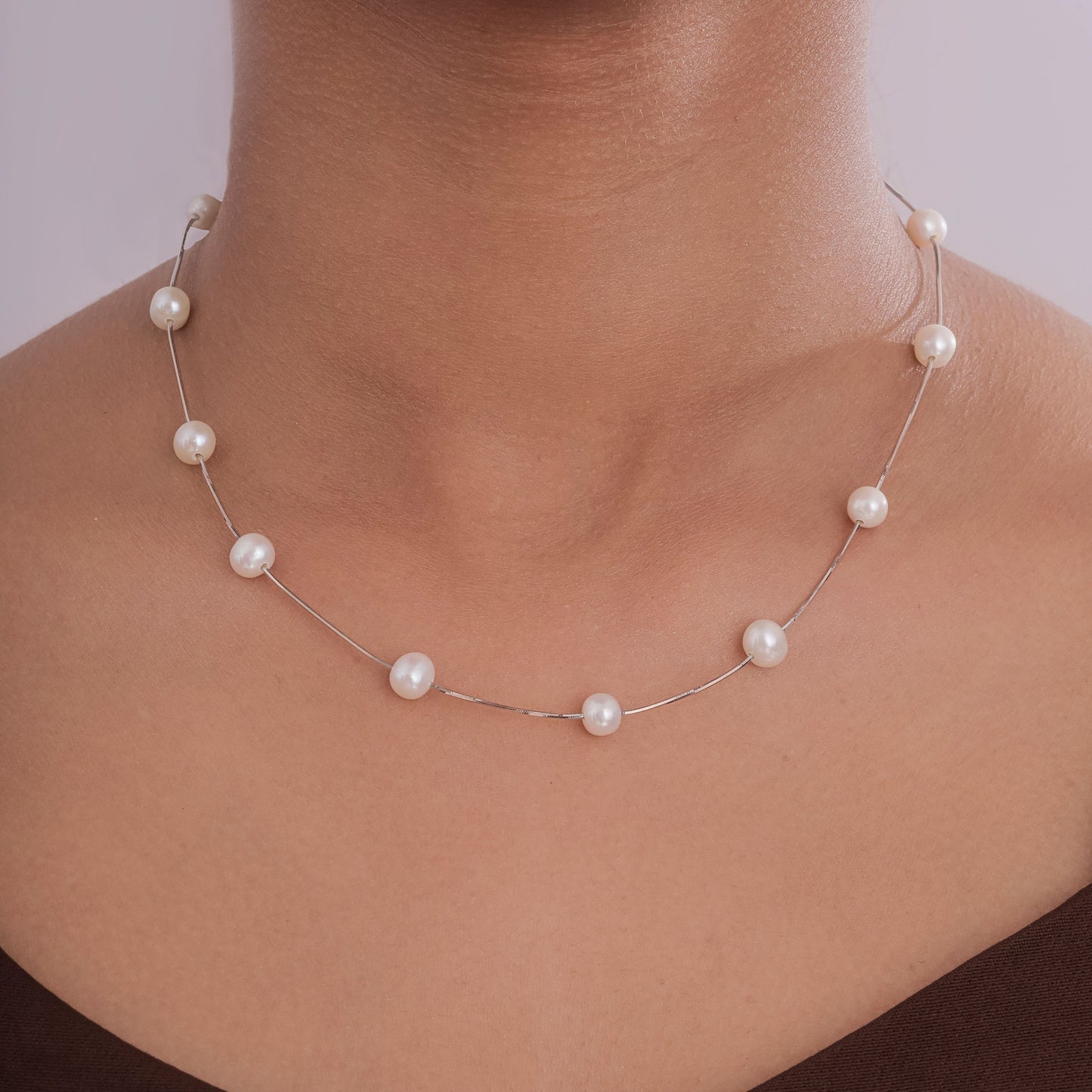 Floating Pearls silver jewellery Set