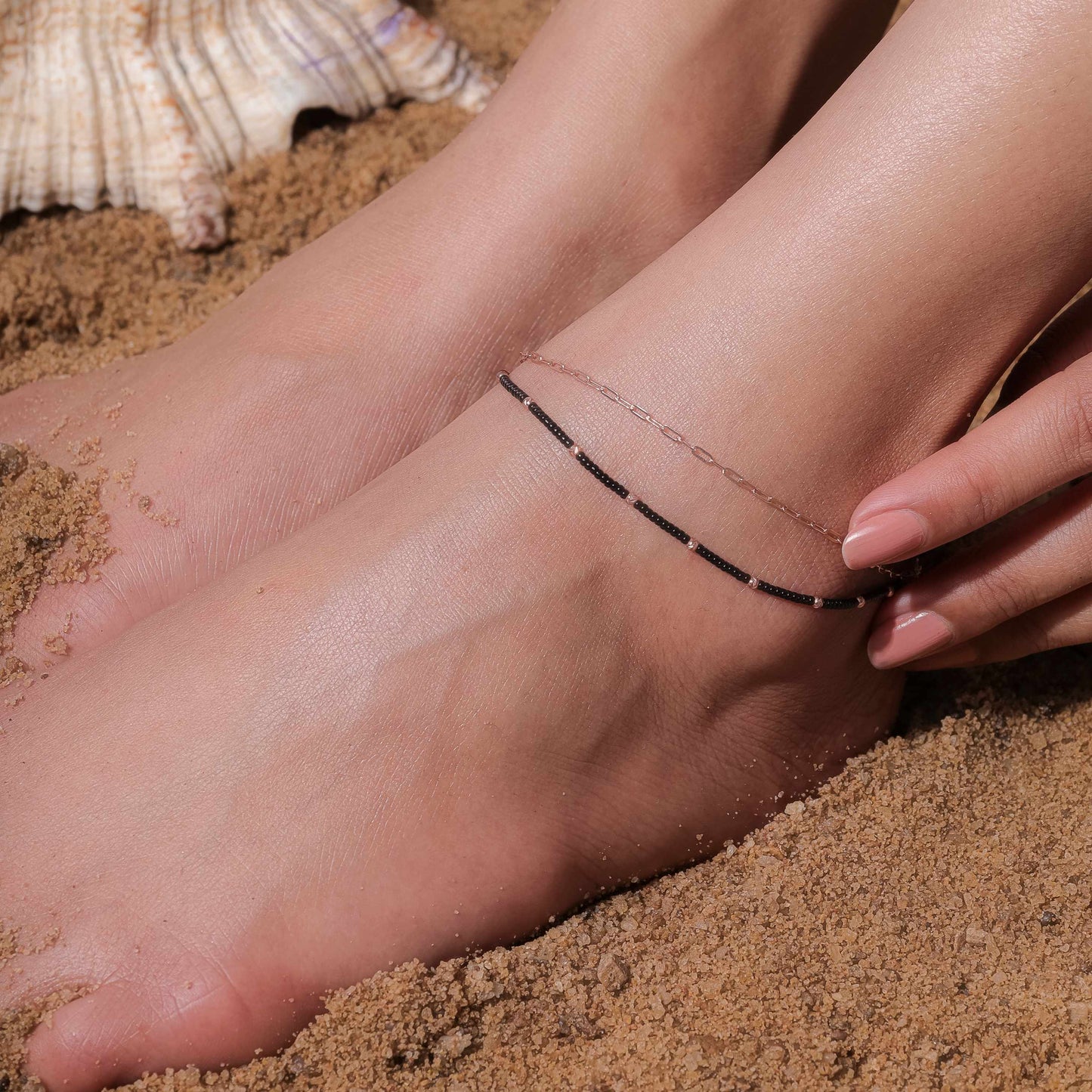 Golden Night Anklet in Sterling Silver