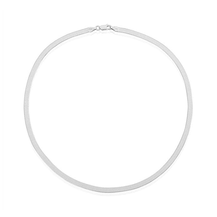 Flat Sleek Snake Chain in Sterling Silver