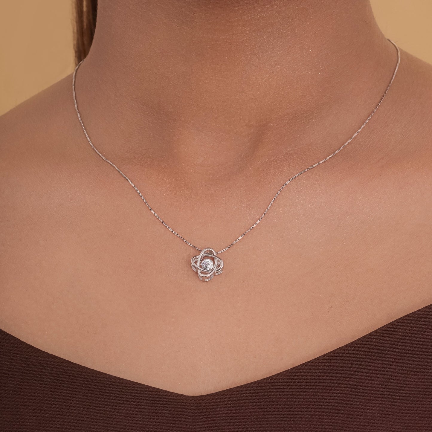 Entangled Cross Solitaire Chain Pendant