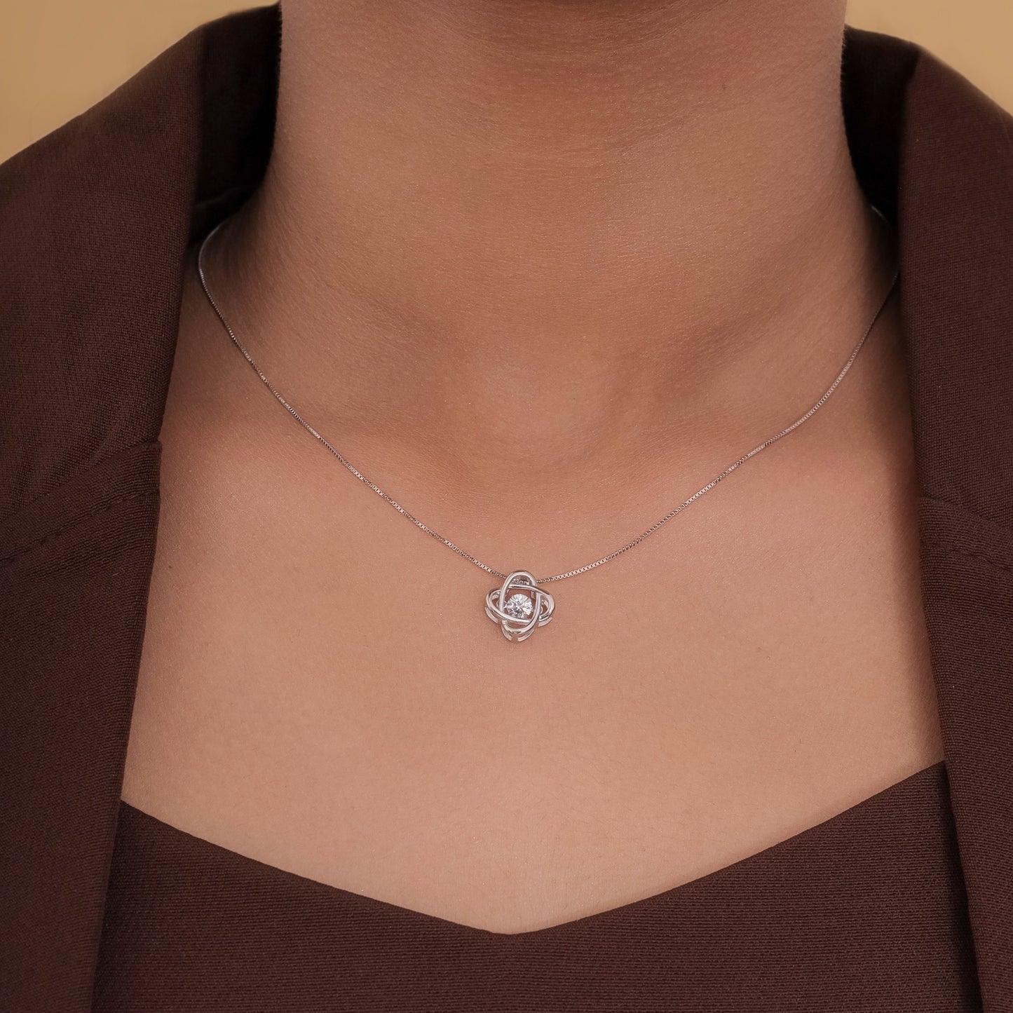 Entangled Cross Solitaire Chain Pendant