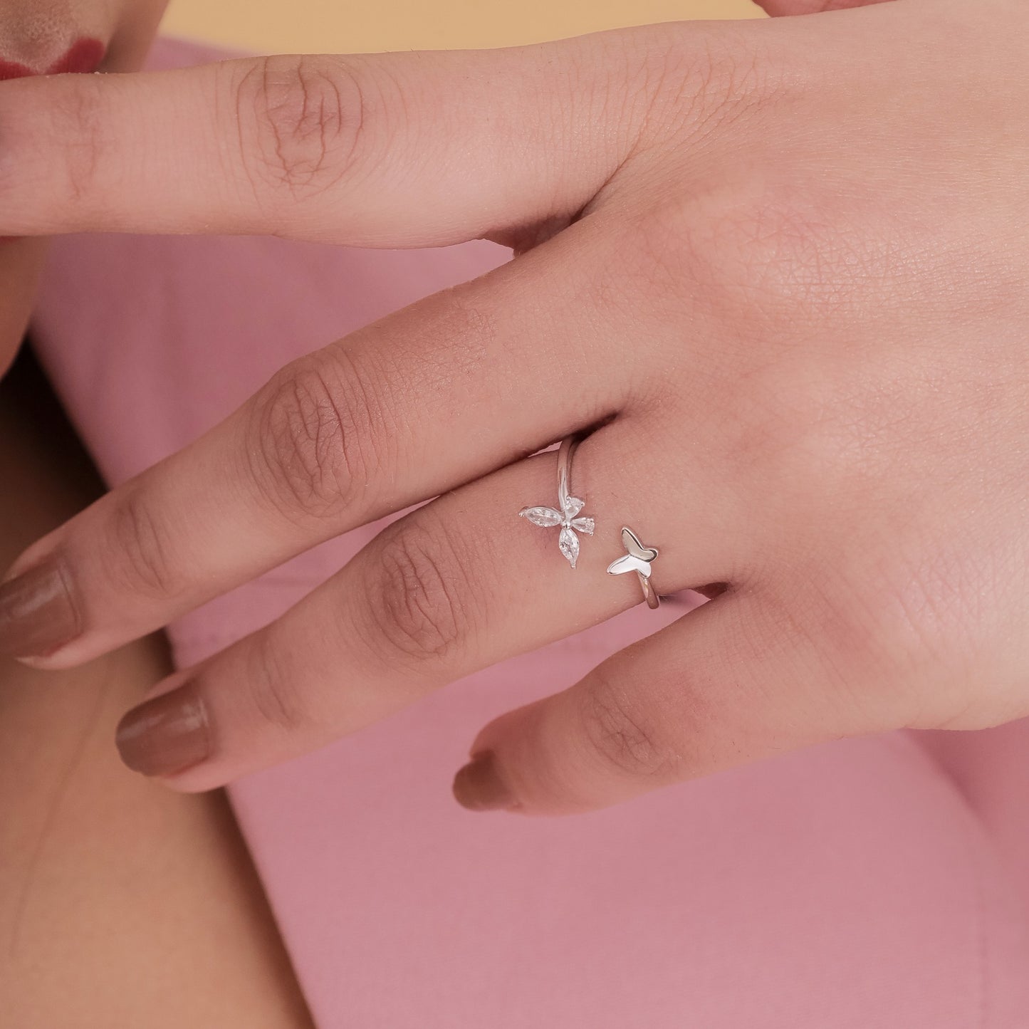 Shimmering Butterfly Ring in sterling silver