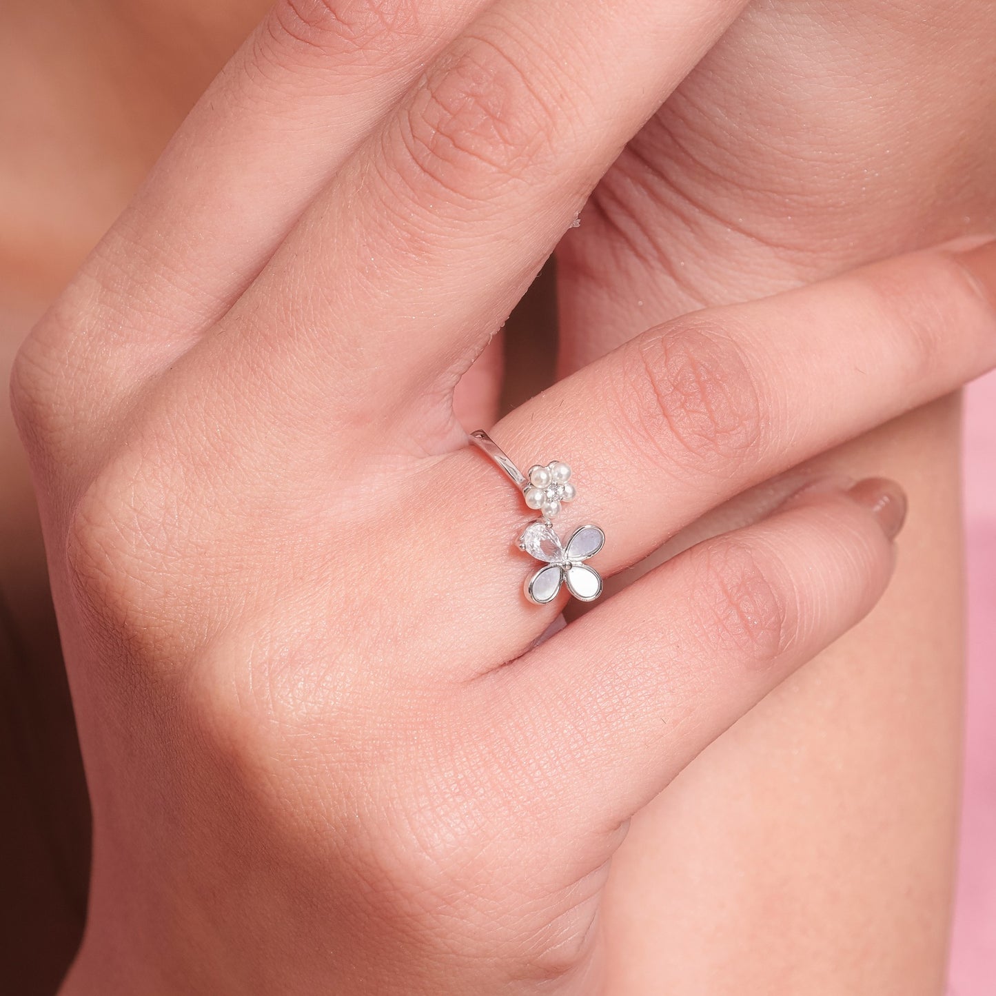 Butterfly Kisses Pearl Ring