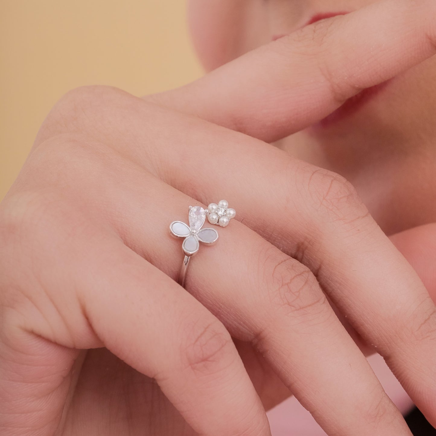 Butterfly Kisses Pearl Ring