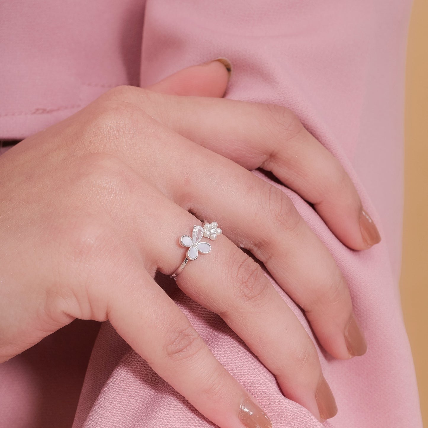 Butterfly Kisses Pearl Ring