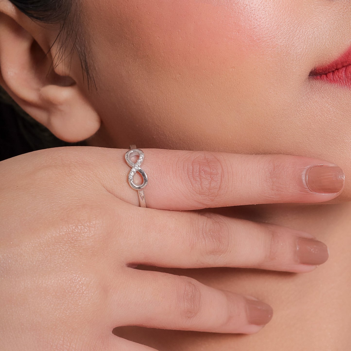 Love Infinity Adjustable Silver Ring
