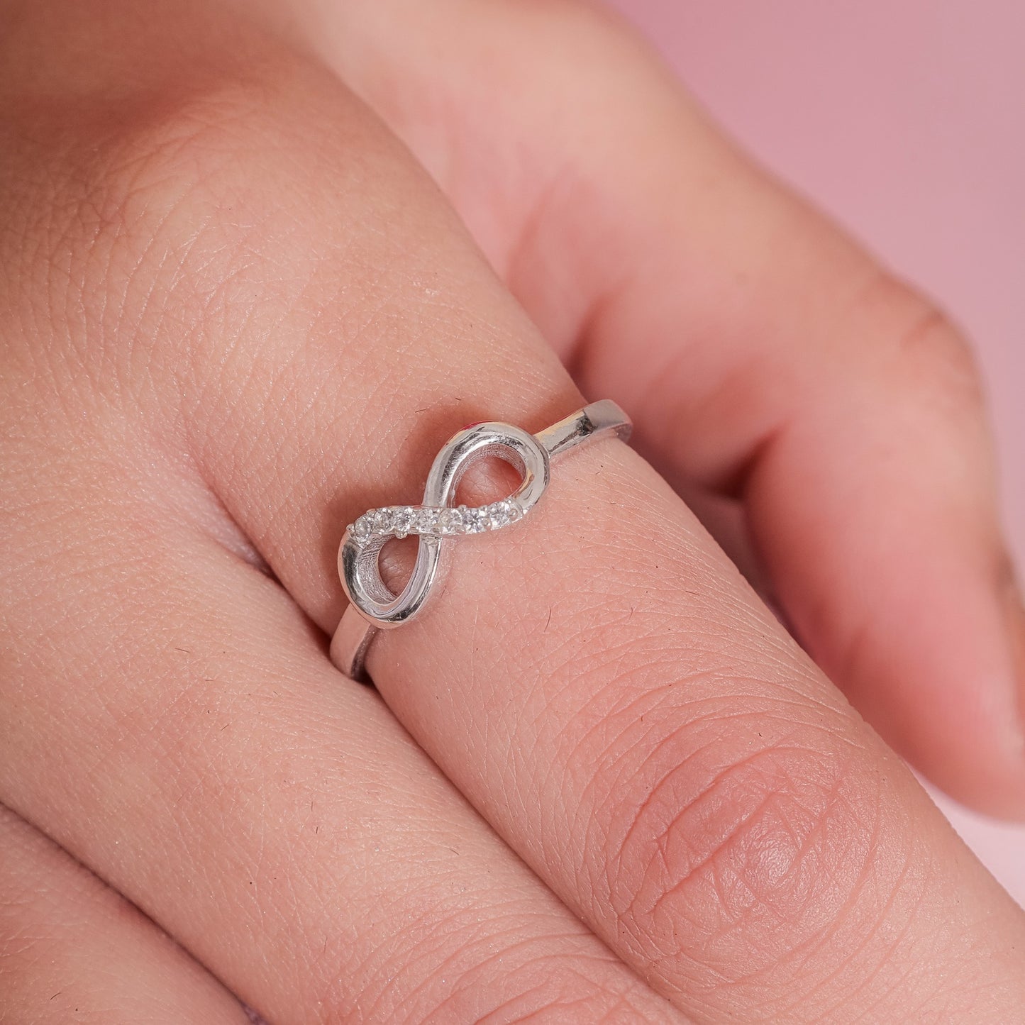 Love Infinity Adjustable Silver Ring