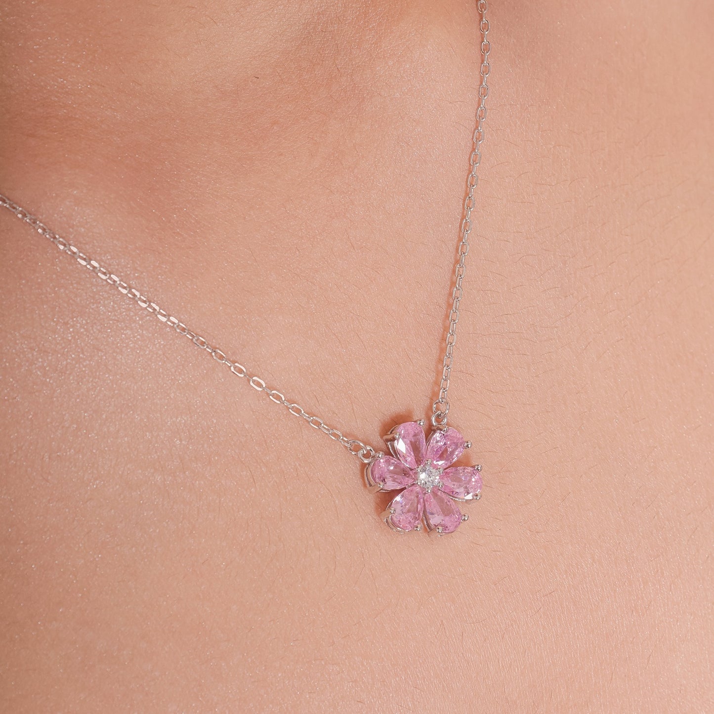 Blossom Pink Love Silver Pendant