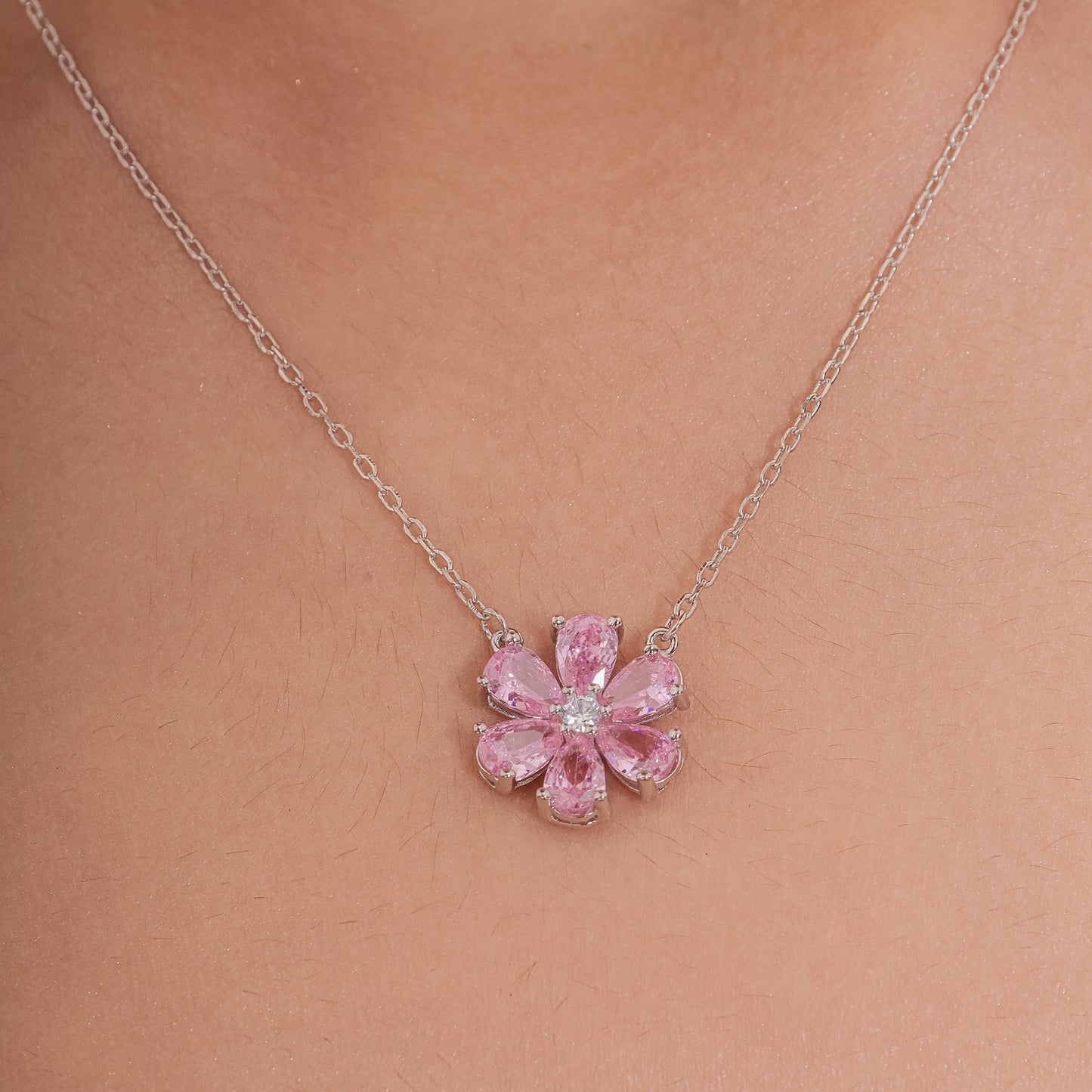 Blossom Pink Love Silver Pendant