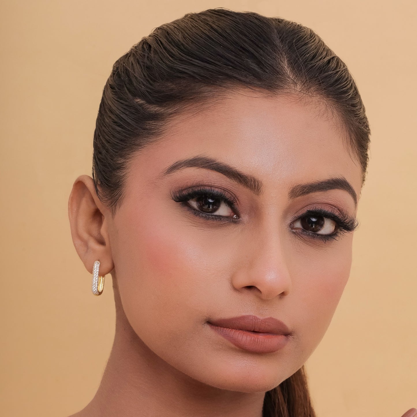 Glitz Rectangular Sterling Silver Hoops