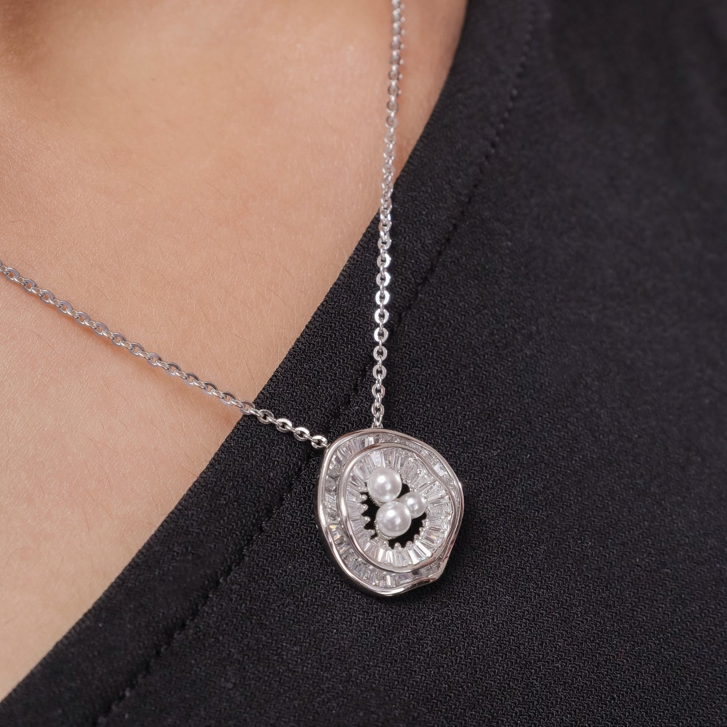 Pearl Waves silver jewellery set