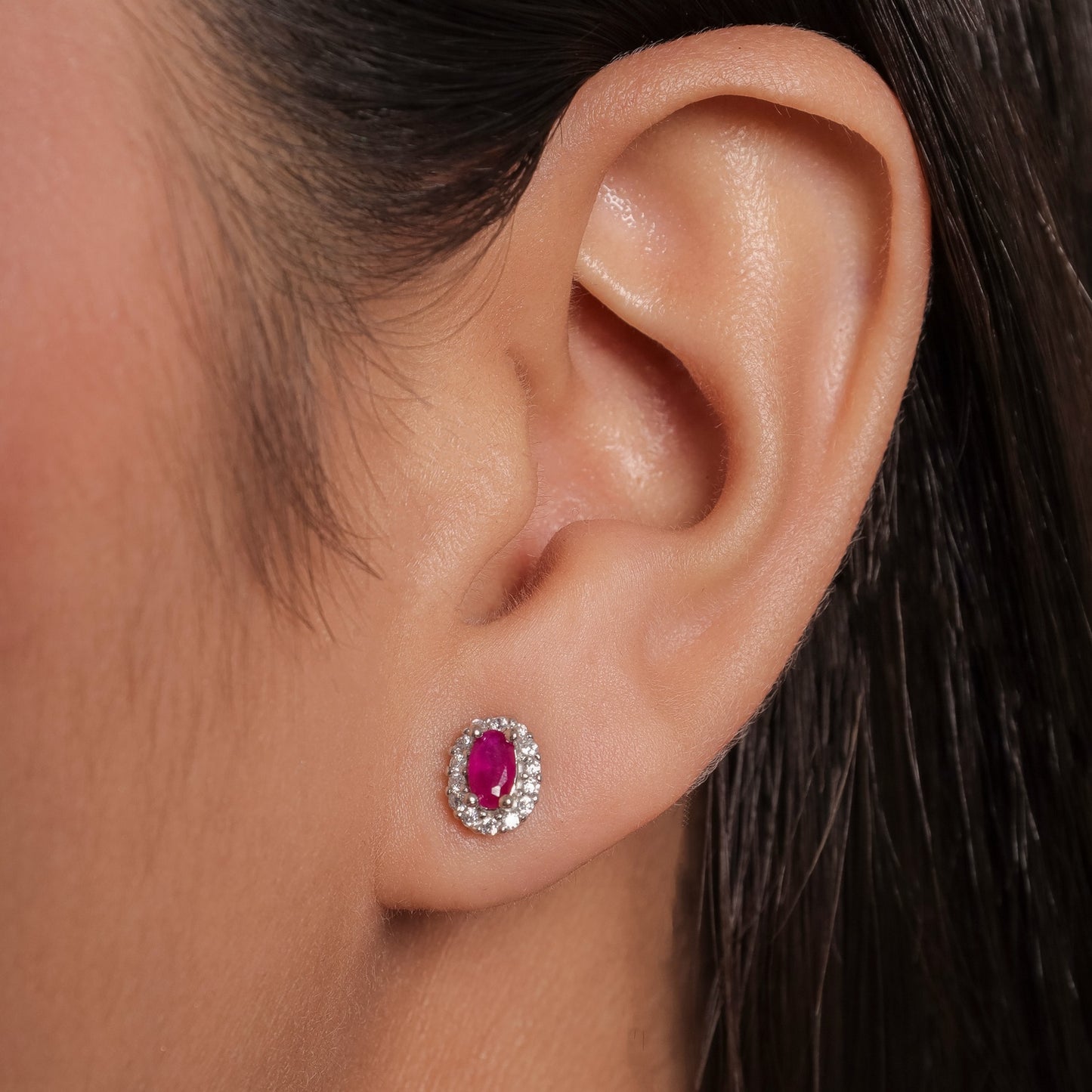 Ruby Aura silver jewellery set