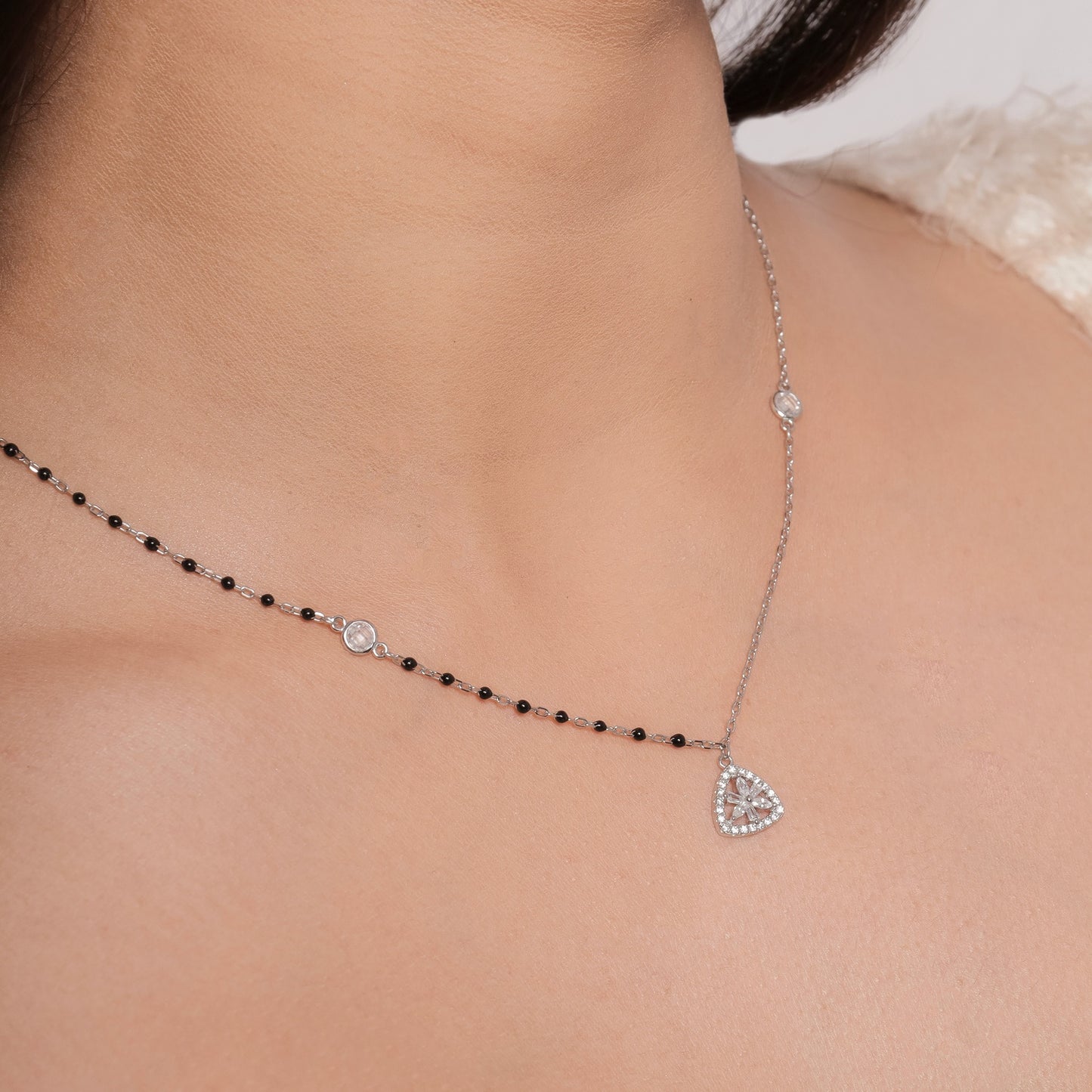 Silver Triangular Mangalsutra