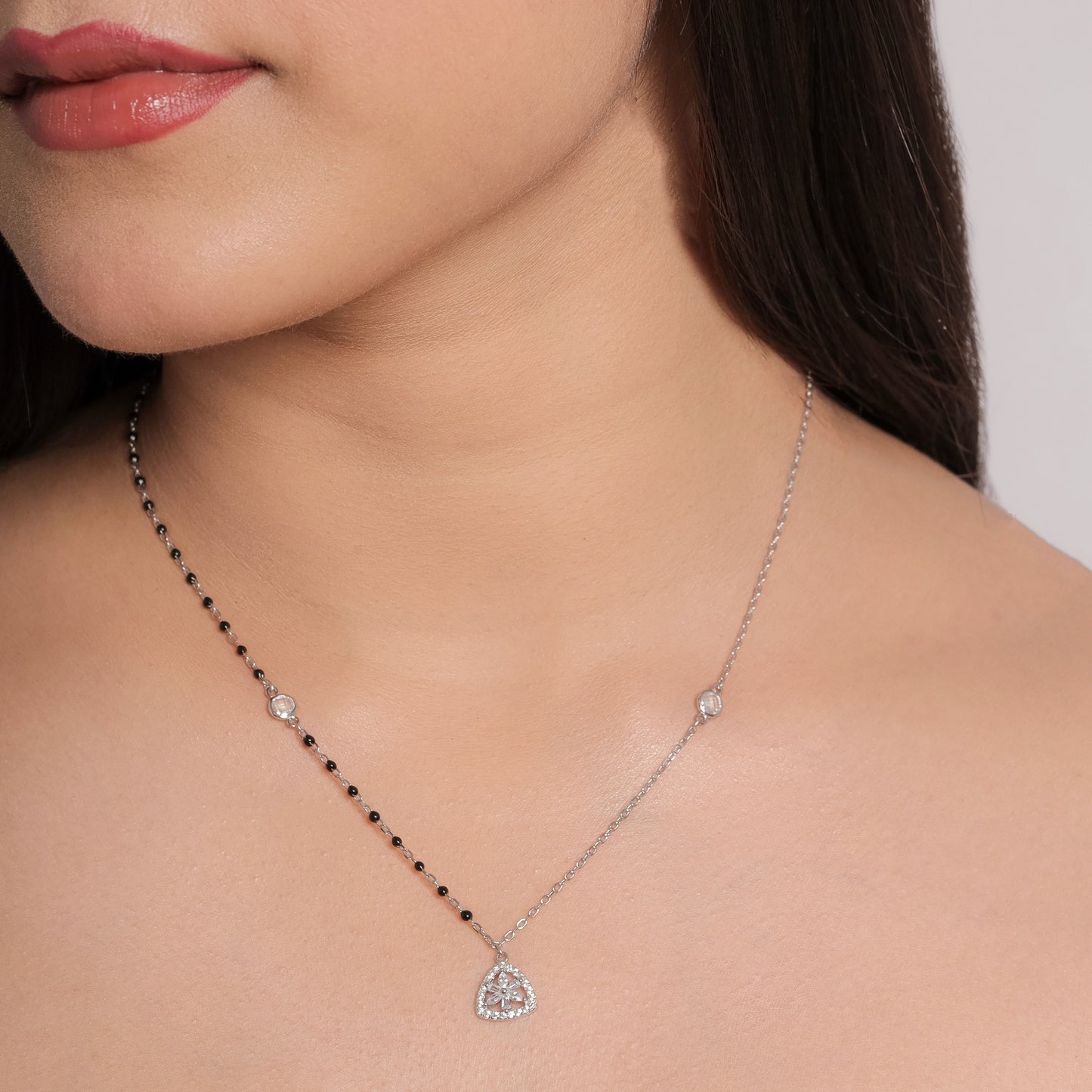 Silver Triangular Mangalsutra
