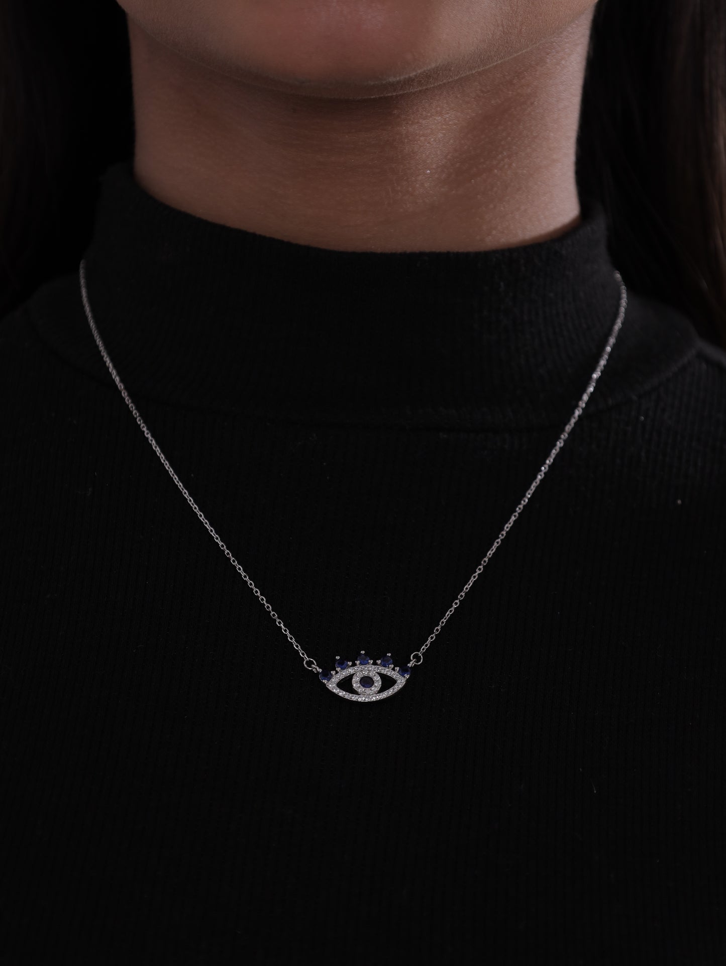 Blue Nazar Pendant In Sterling Silver