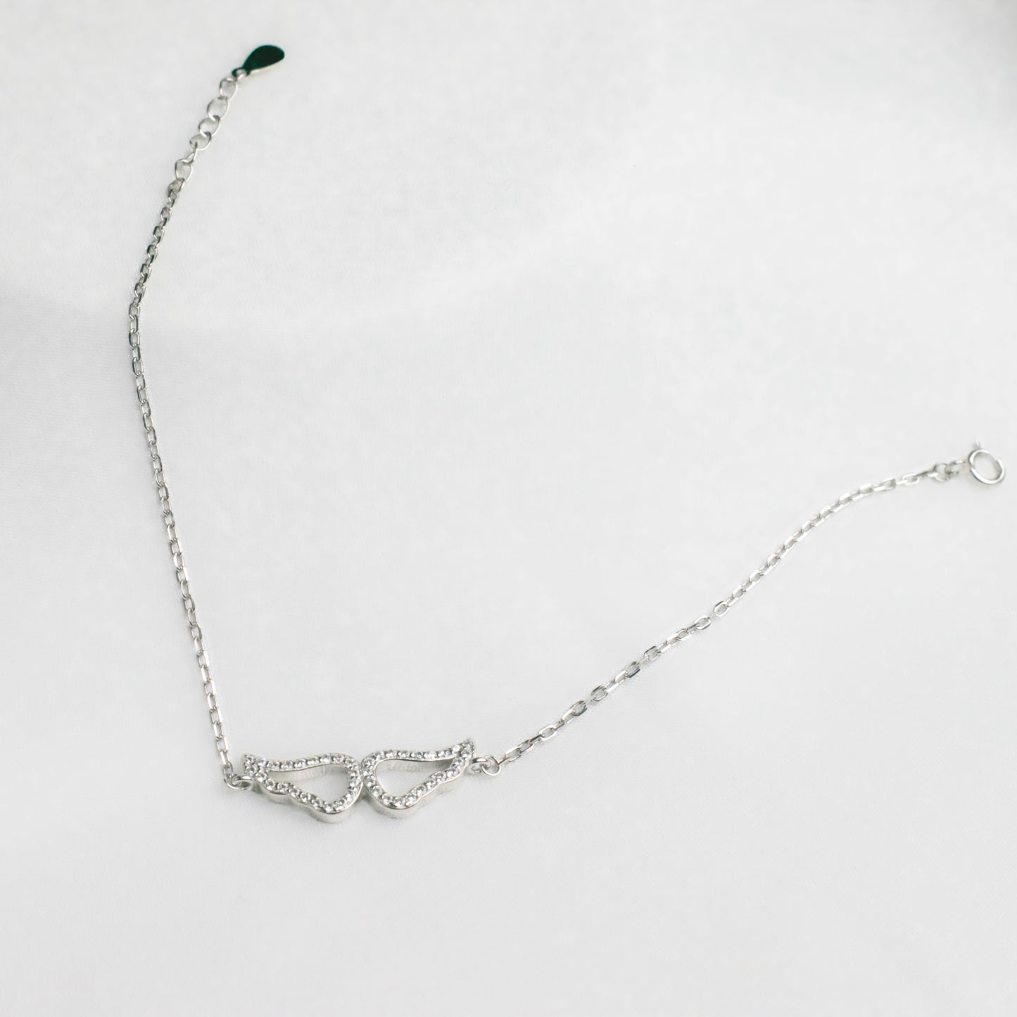 Angel Stone Wings Silver Bracelet