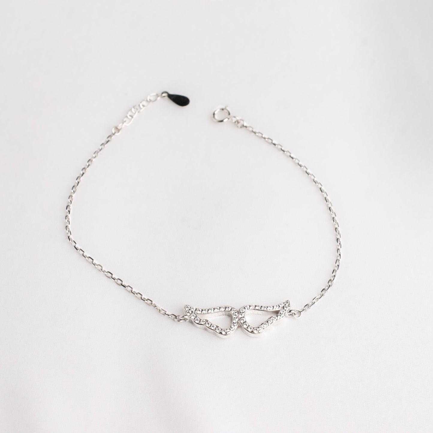 Angel Stone Wings Silver Bracelet