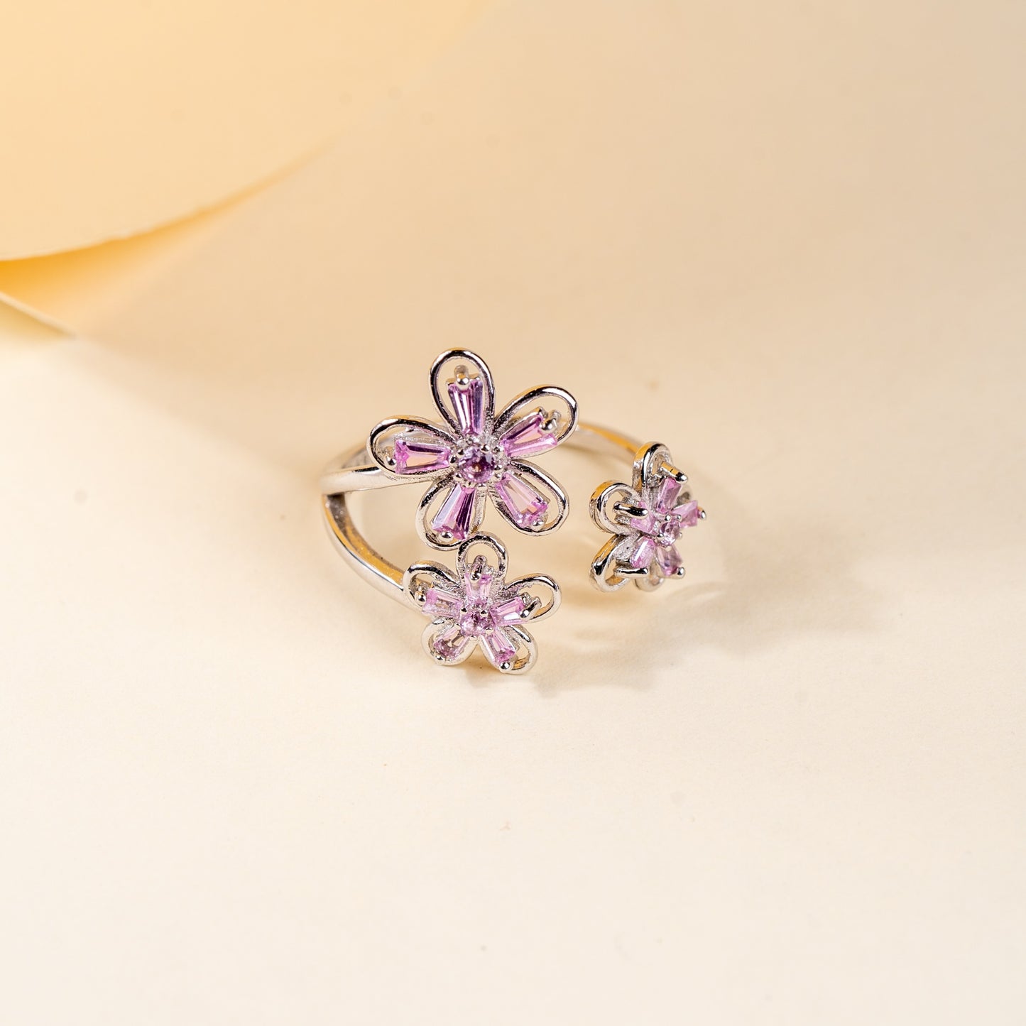 Blossoming Blush Crystal Ring