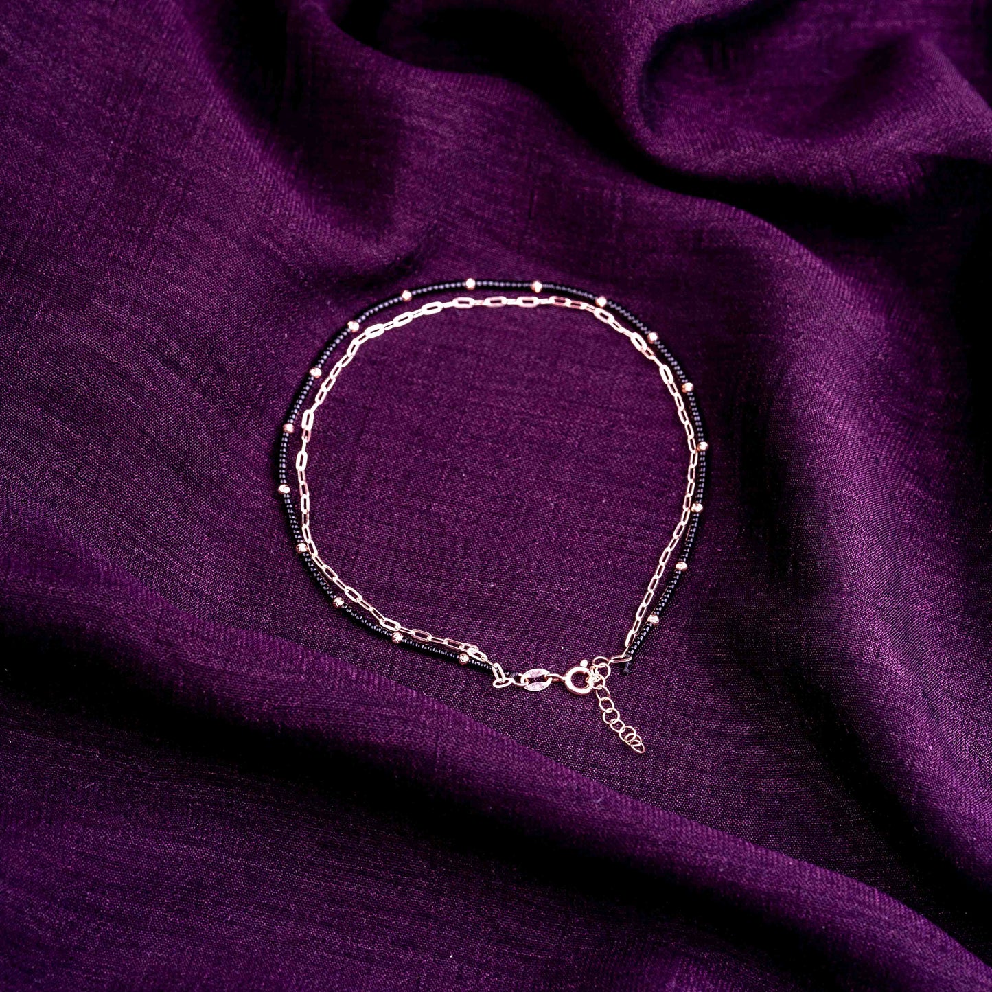Golden Night Anklet in Sterling Silver