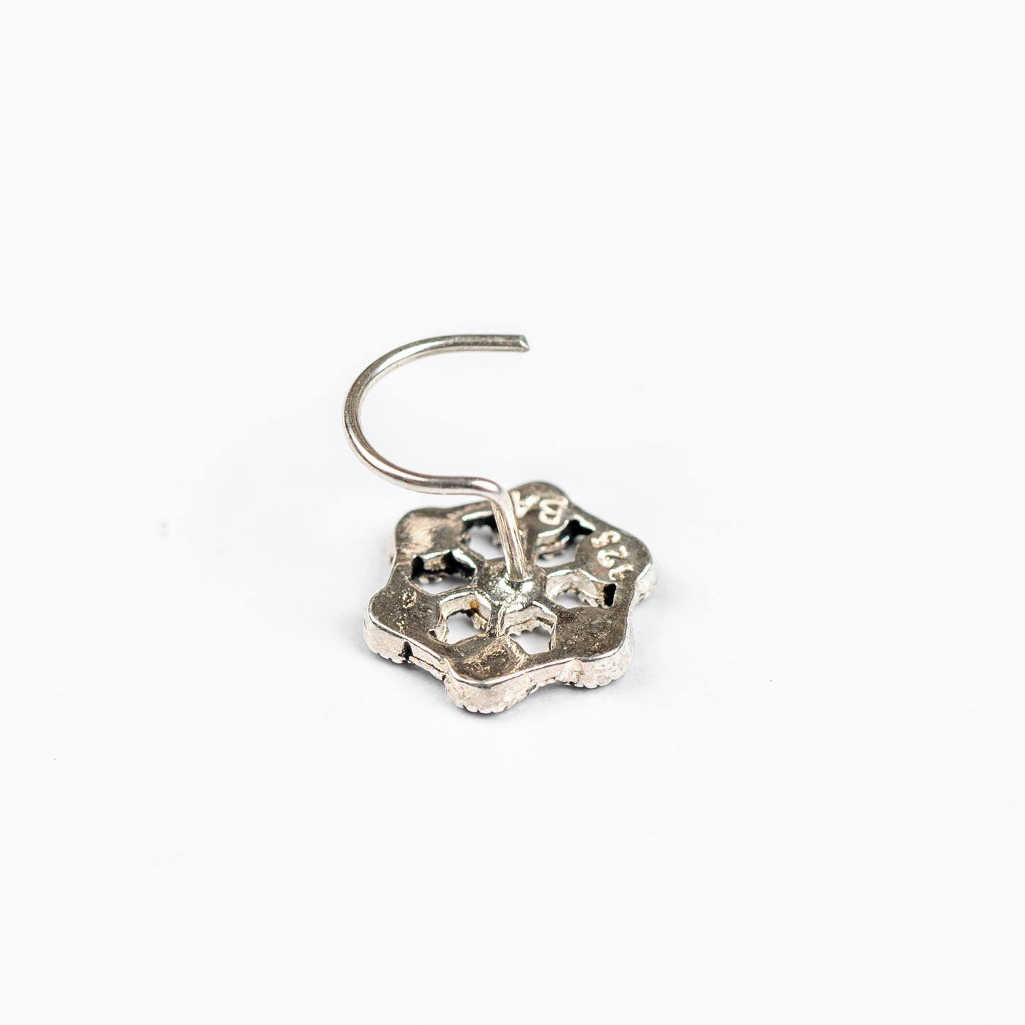 Oxidized Blossom Pierced Nose Pin