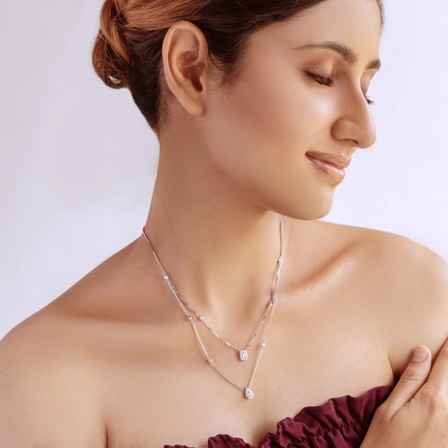 Stackable Party Wear Silver Necklace
