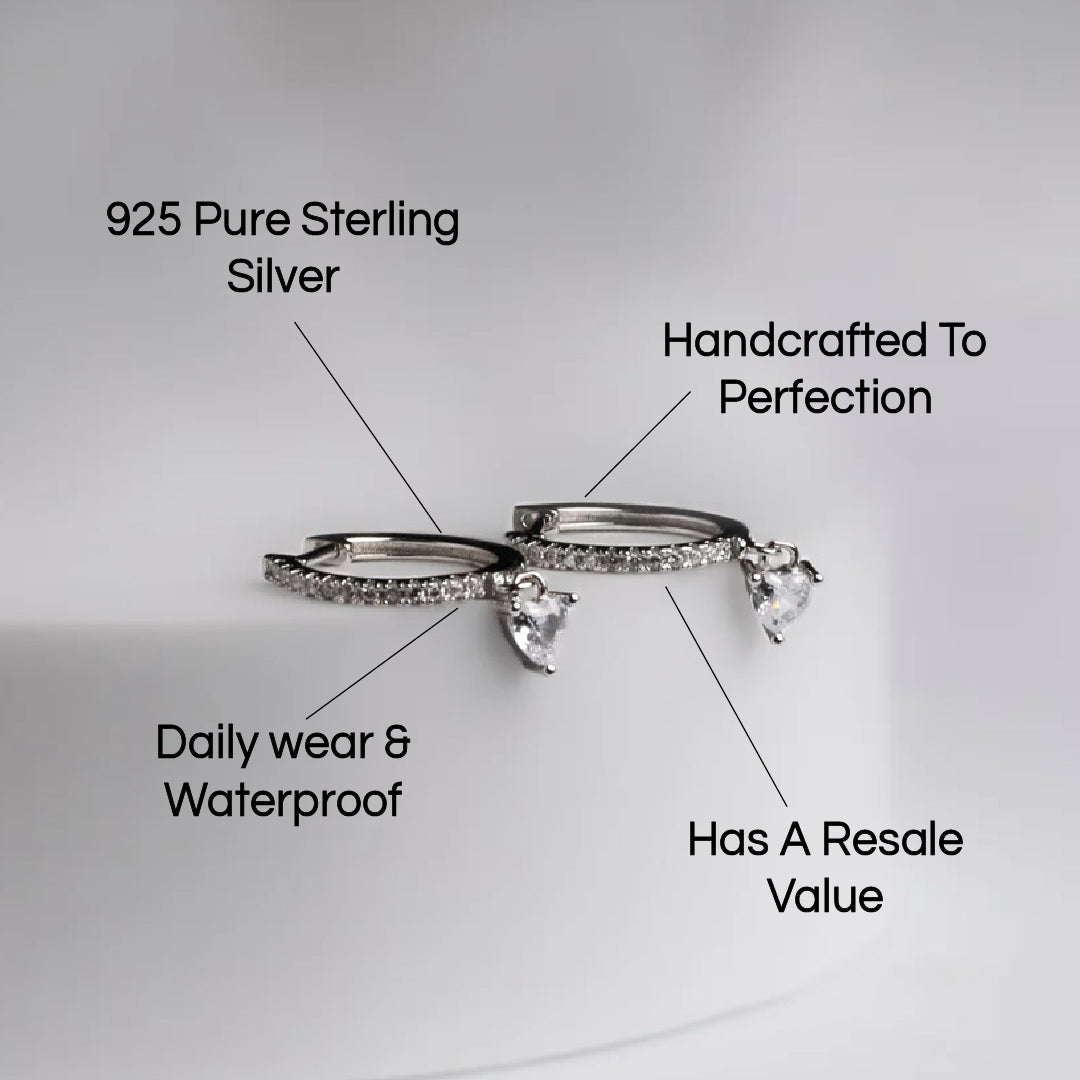 Wavy Drops Huggies SIlver Earrings