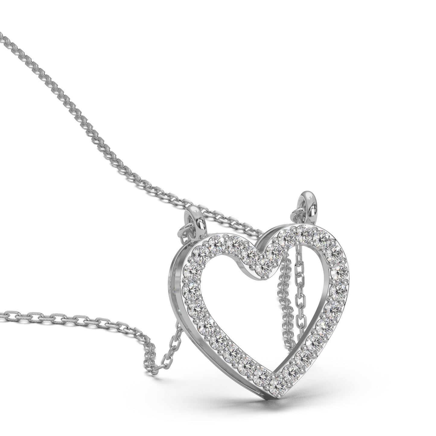 SILVER ROMANCE HEART PENDANT