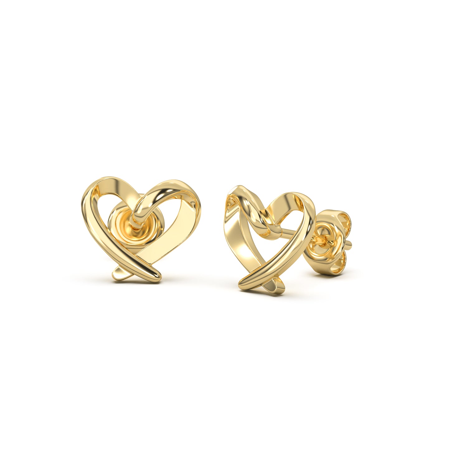 HOLLOW HEART STUDS