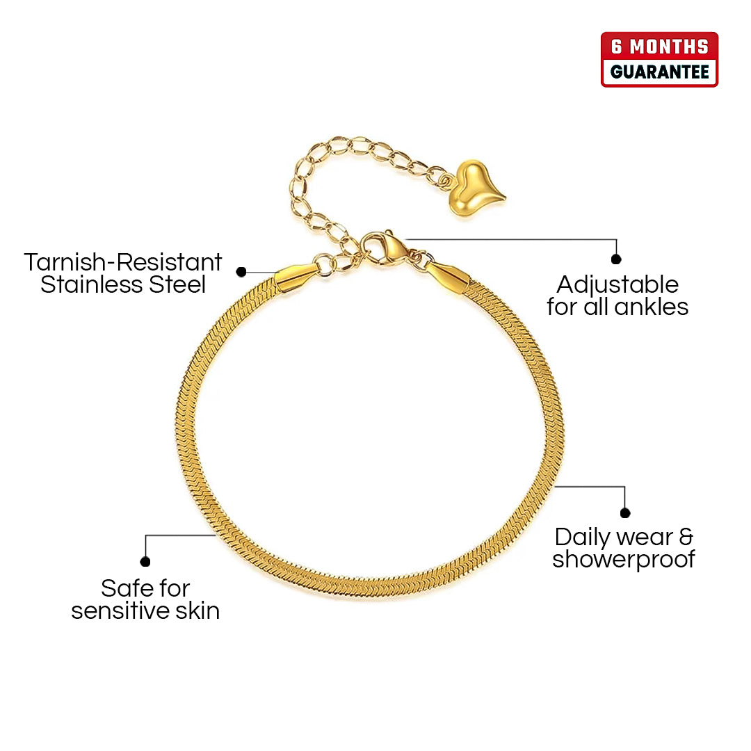 Elegant Sleek Snake Chain Anklet