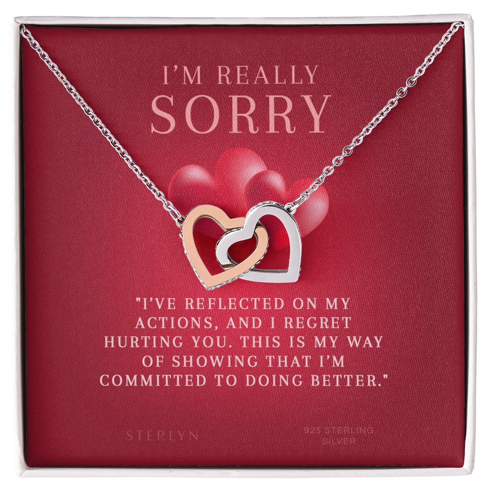 Love & Apology Gift Gift For Her - I've Reflected On My Action,Interlocking Heart Pendant