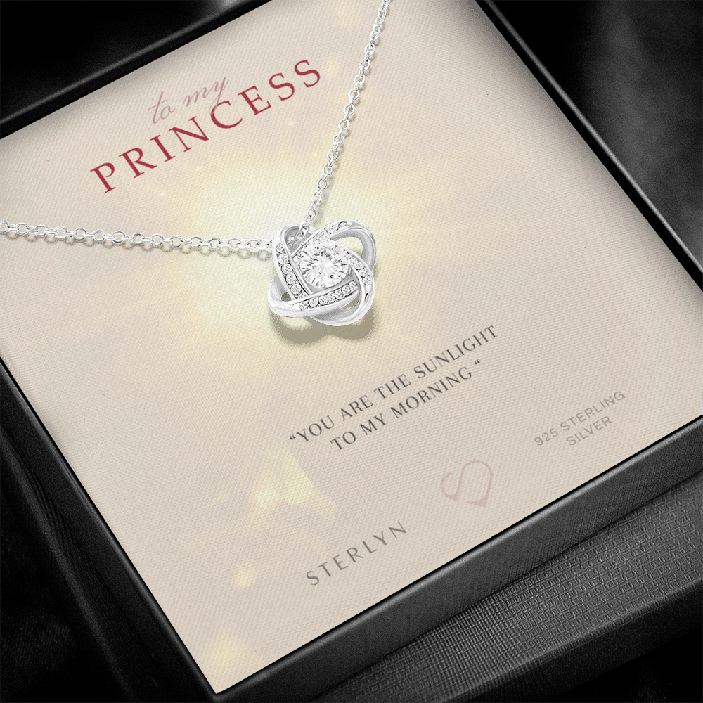 To My Princess-You Are The Sunlight,Love Knot Pendent