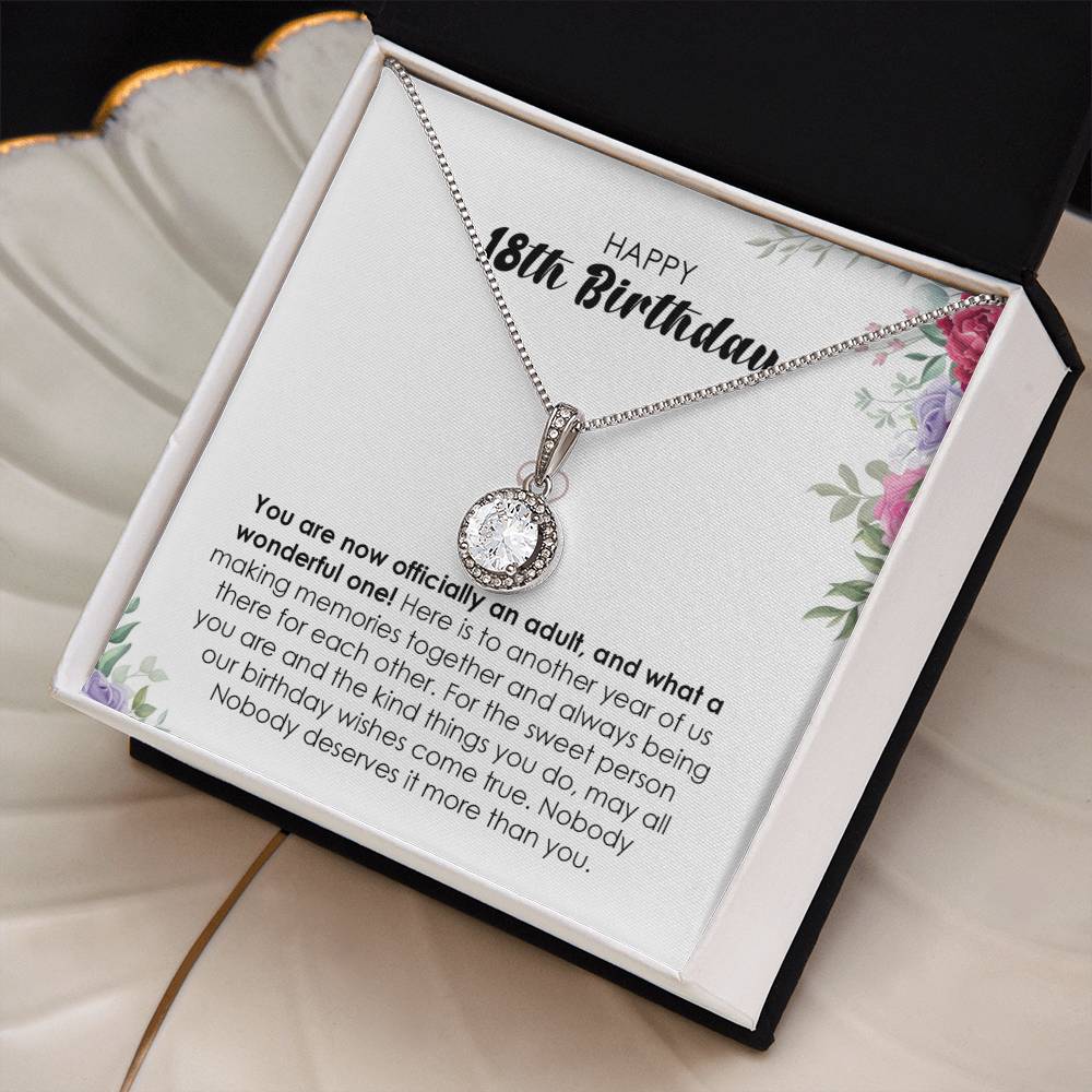 Happy Birthday - 18th Birthday Gift Necklace - 925 Pure Silver Necklace