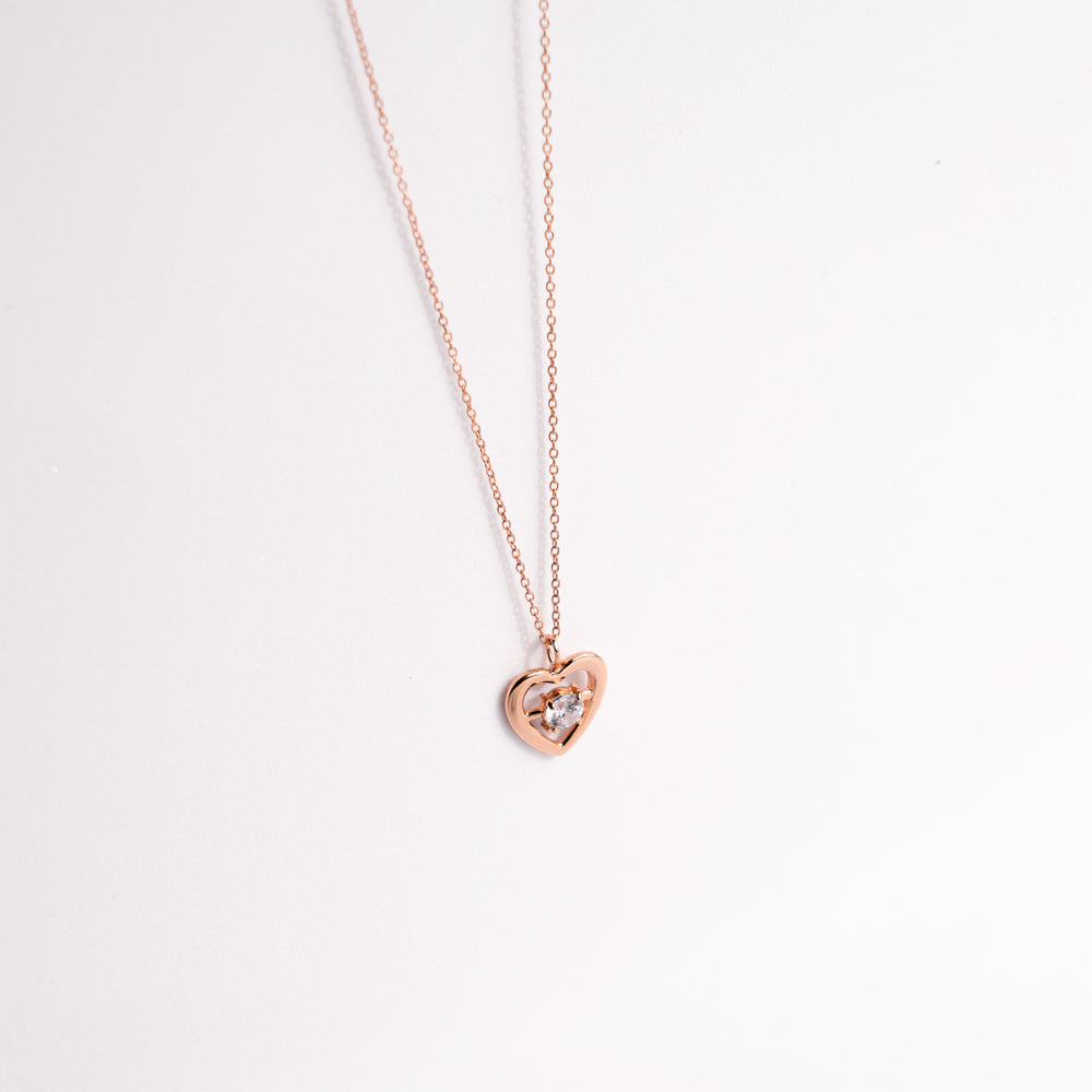 ROSE GOLD TIMELESS ROMANCE HEART PENDANT
