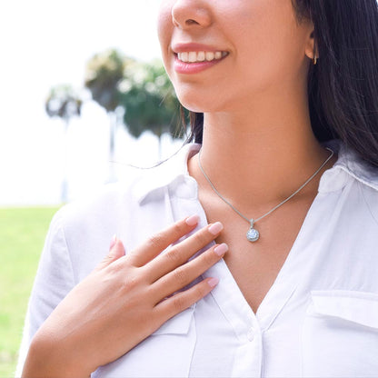 To My Daughter - I Squeezed this Necklace Message Card - 925 Pure Silver Necklace