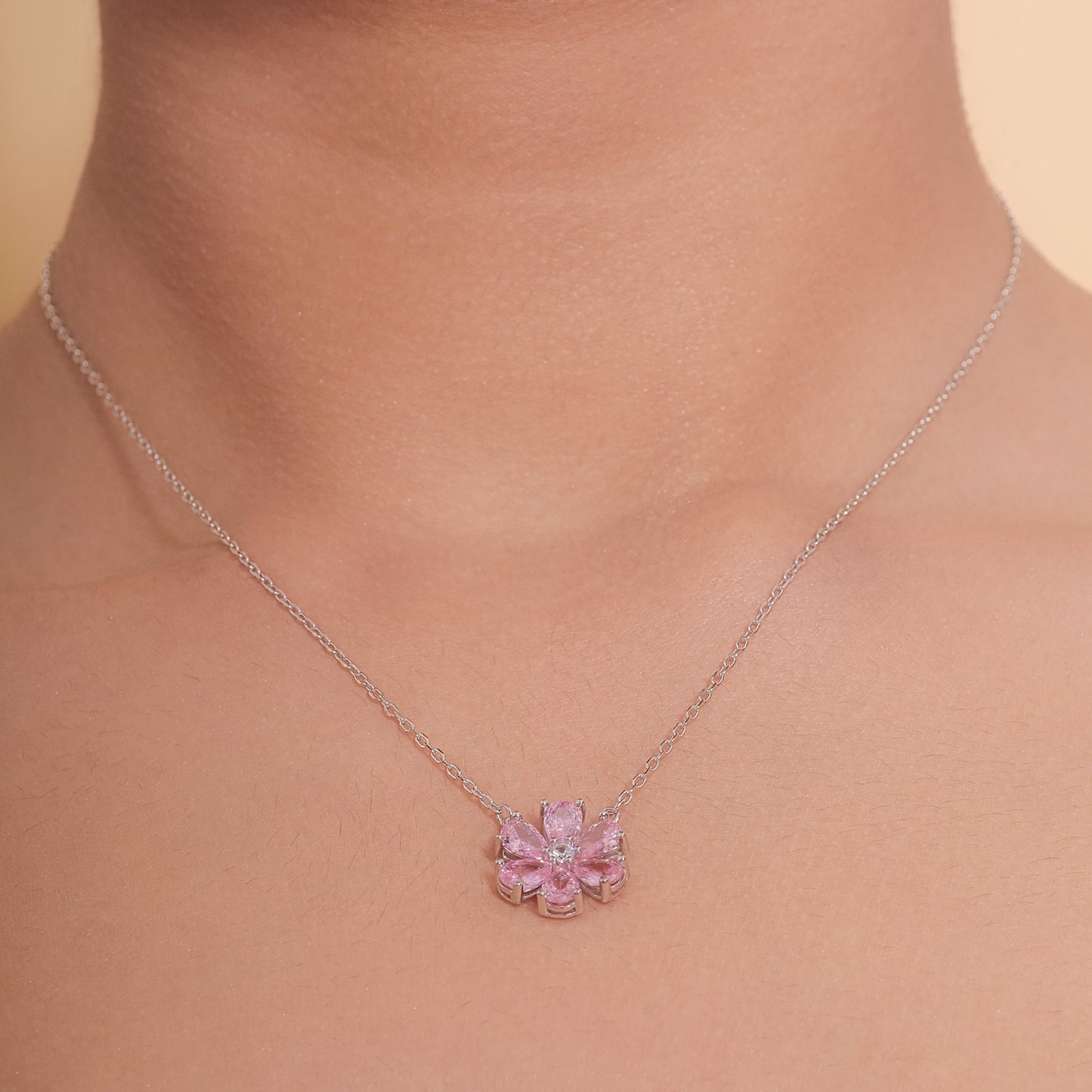 Blossom Pink Love Silver Pendant