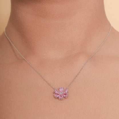 Blossom Pink Love Silver Pendant