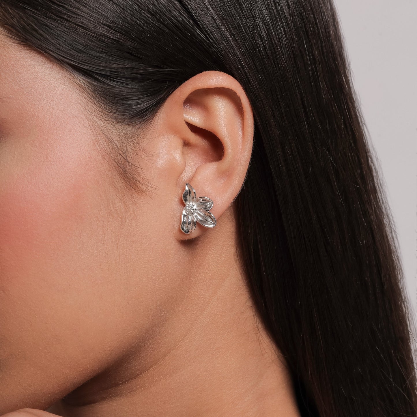 Sterling Petal Elegance Earring