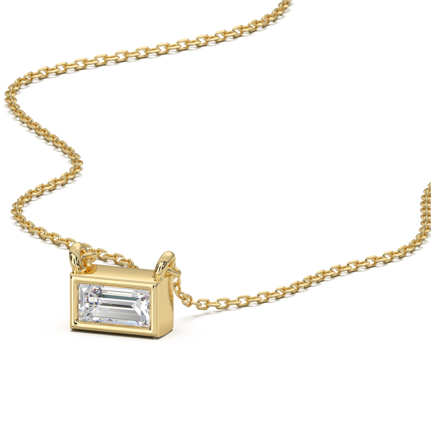 Golden  Baguette Minimal Pendant