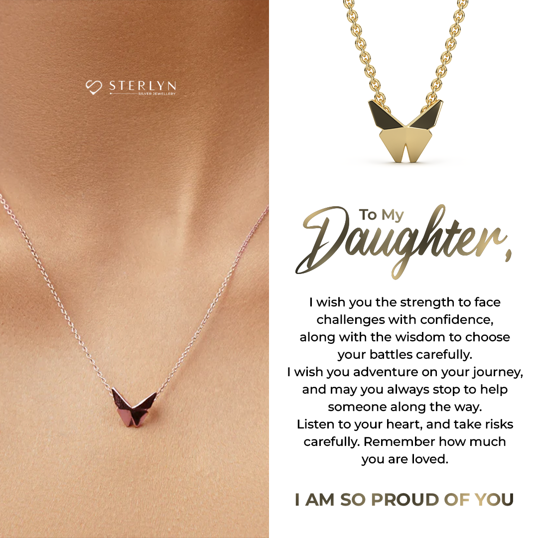 To my Daughter Present- Butterfly Whispers Pendant