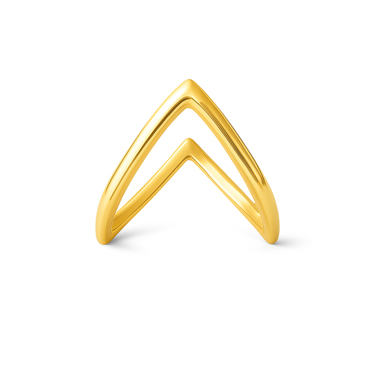 Minimalist V-925 Silver Stack Ring