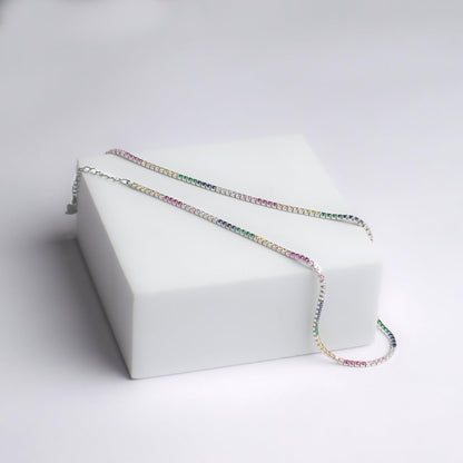 Color crush tennis chain necklace