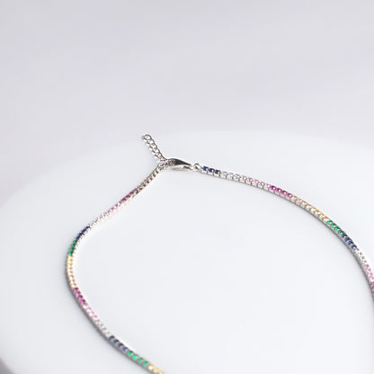 Color crush tennis chain necklace