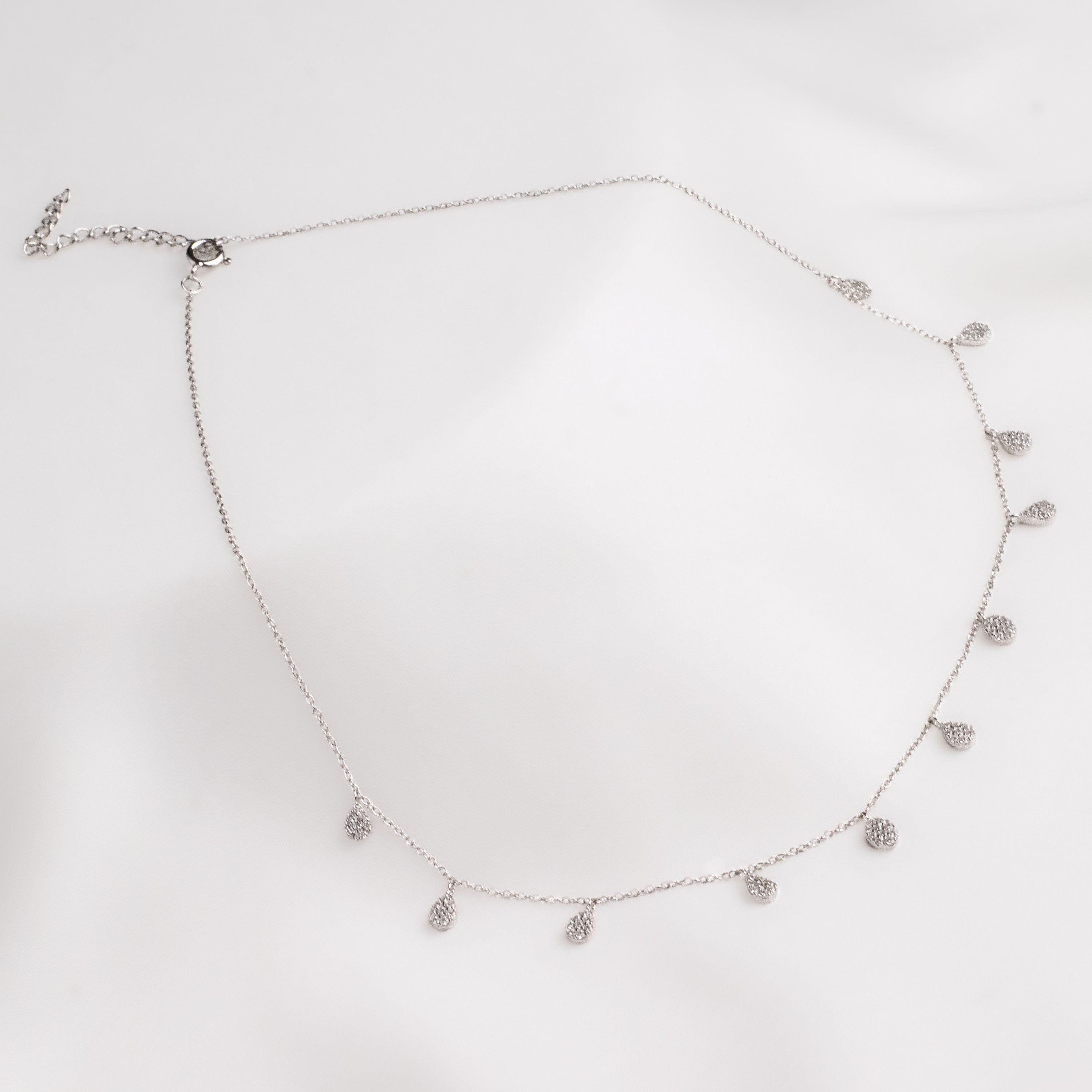 Silver drop deals chain necklace