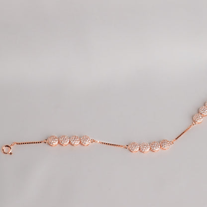 Rose Gold Circle Sparkling Bracelet